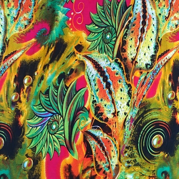 NWT Julia Silk Blend Tropical Maxi Fun Beachy Vibe Skirt S/M Red Yellow - Picture 8 of 16